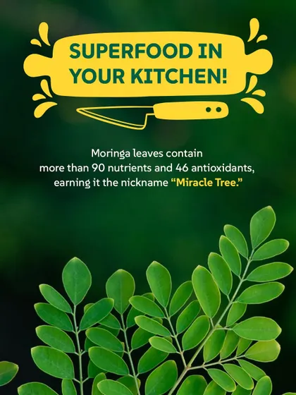 Superfood in your kitchen! Moringa leaves, the "Miracle Tree," contain over 90 nutrients. I use ingredients like this not because they're trendy, but because they're part of timeless Indian food wisdom.