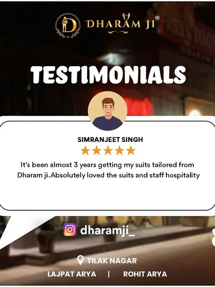 Simranjeet Singh, a client for three years, mentions he "absolutely loved the suits and staff hospitality." Building long-term relationships is very important to me.