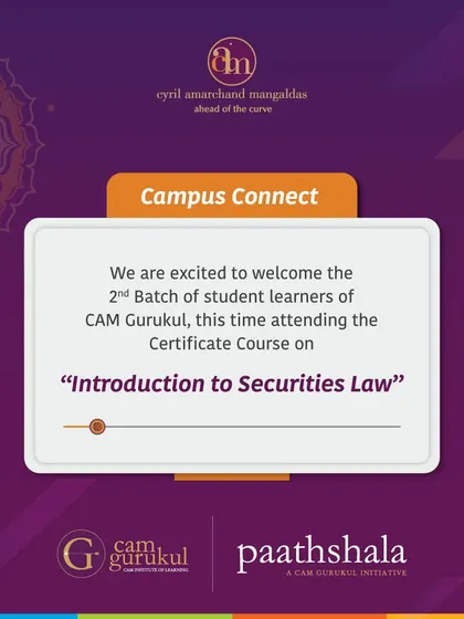 A duplicate welcome graphic for our CAM Gurukul program, highlighting our commitment to legal education.