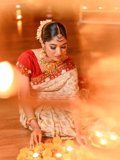 More examples from my portfolio of glamorous ethnic and festive makeup, showcasing a variety of styles, color palettes, and complete looks for different celebrations.