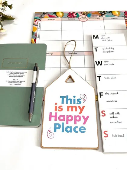 The complete 'Happy Place' gift set, designed to bring creativity and joy to your everyday life.