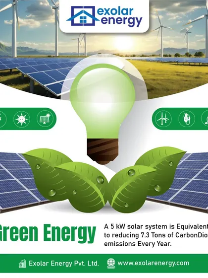 A 5 kW solar system is equivalent to reducing 7.3 tons of carbon dioxide emissions every year. Green energy has a real, measurable impact.