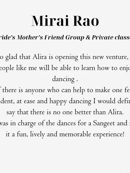 More testimonials from happy clients, including duplicates of reviews from Danisha & Farzeen, Mirai Rao, and Nikita Anand.