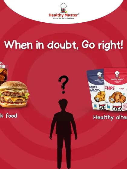 When in doubt, always go right. This graphic makes it clear that choosing our healthy alternatives over junk food is always the right decision.