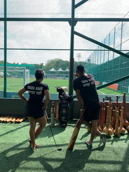 Overlooking the practice range after a training session. We connect every exercise back to the game of golf, ensuring our fitness work translates into better performance.