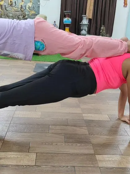 Another shot of this fun and challenging partner pose. It builds trust and communication between the kids, in addition to physical strength.