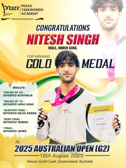 Gold for India! A detailed look at Nitesh Singh's dominant performance at the 2025 Australian Open, where he defeated competitors from five different countries to clinch the top spot on the podium.