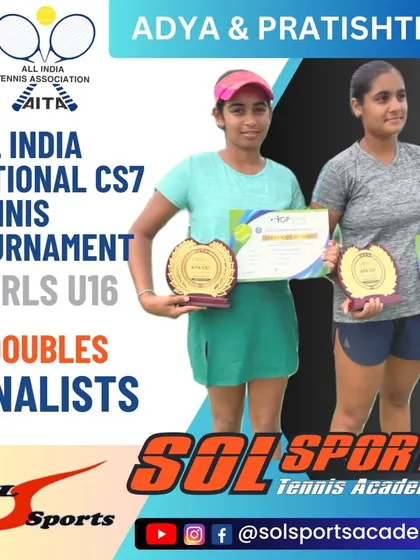 Congratulations to our players Adya Chaurasia and Pratishtha Saini for their outstanding performance as finalists in the Girls U16 doubles at the AITA Nationals.