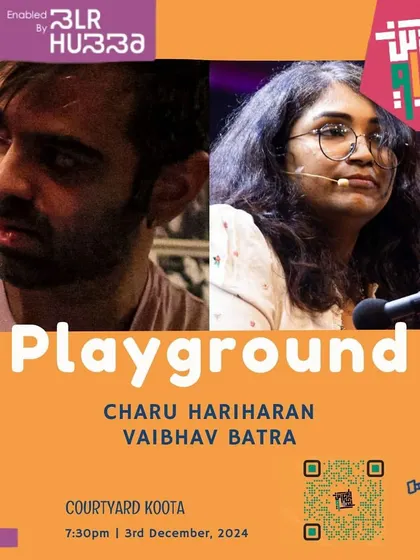The poster for "Playground," an experimental music event as part of BLR Hubba. We are a hub for innovative performances that push the boundaries of genre and form.