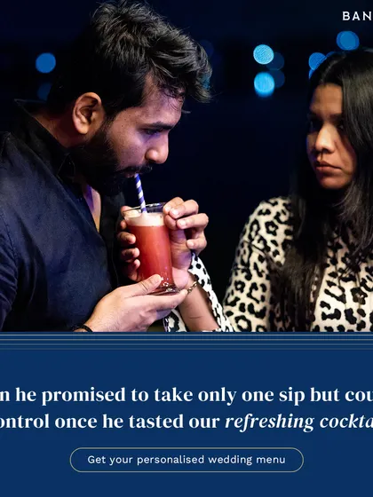 "When he promised to take only one sip..." Our refreshing cocktails are just that irresistible. We love capturing these fun, candid moments at the bar.