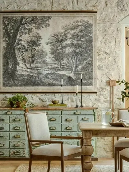 For a classic and timeless look, we offer commissioned charcoal landscapes. These detailed, monochromatic drawings are perfect for adding a touch of vintage elegance to a dining room or study.