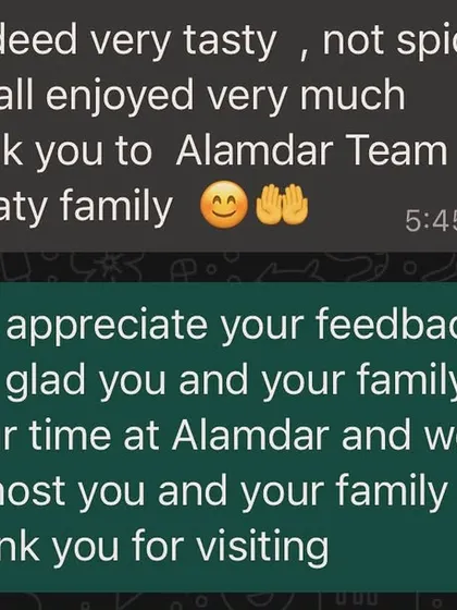 "Food was indeed very tasty, not spicy, not oily." Feedback like this helps us strive for more.