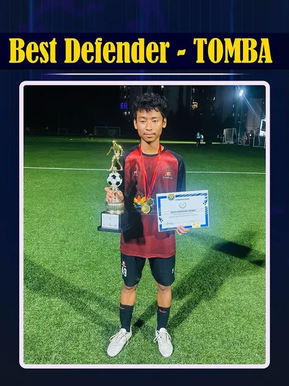 Recognizing defensive excellence. Tomba is awarded Best Defender at the Octavio Cup, a testament to his solid performance at the back.