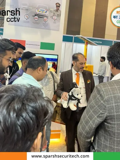 Innovation in motion. Our founder showcases the Shwaanetra dog camera, a product of our commitment to specialized, practical security solutions.