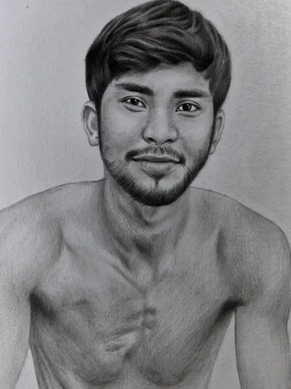 A shirtless portrait done as a paid commission. I use my skills in anatomy and shading to create a realistic depiction of the human form.