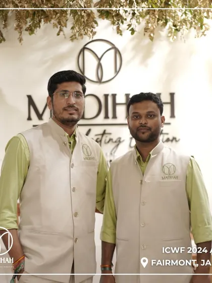 My dedicated team at the Madihah Home booth at ICWF 2024, ready to welcome guests and guide them through our world of bespoke gifting.