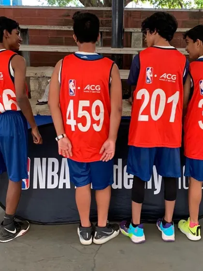 Our boys showing their numbers at the Jr. NBA tryouts. They are not just representing themselves, but the entire Absa family.