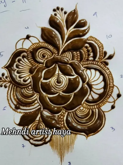 A close-up of a complex rose motif. This single element combines multiple techniques, including swirls, humps, and delicate shading, all of which are covered in my course.