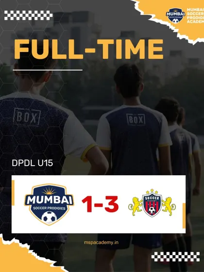 A graphic showing a 1-3 loss for our U15s. We learn and grow.