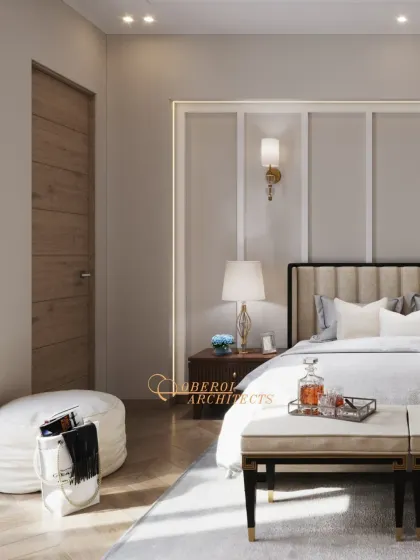The design incorporates a comfortable bean bag and clean lines, ensuring the room feels both luxurious and livable.