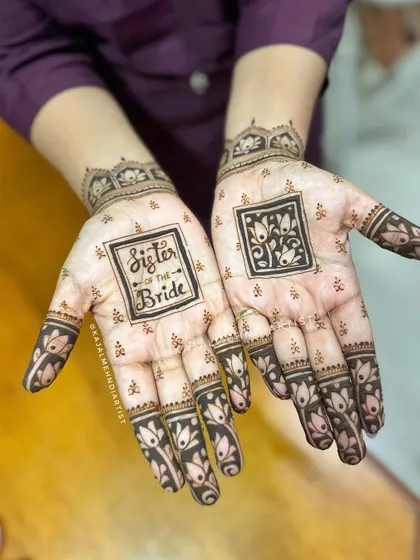 Both hands of the "Sister of the Bride" design, showing the symmetrical cuffs.