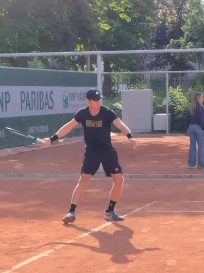 My partner Matt Ebden during a practice session. We analyze every aspect of our opponents and ourselves, a discipline we teach our high-performance players.