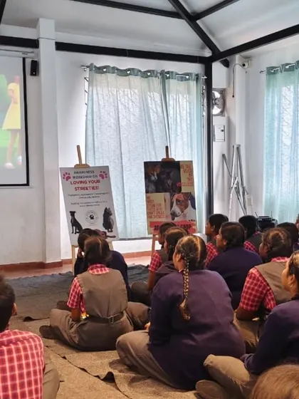 Students at our workshop watching a presentation. We use a mix of visuals, videos, and live demonstrations to make the sessions engaging and impactful.