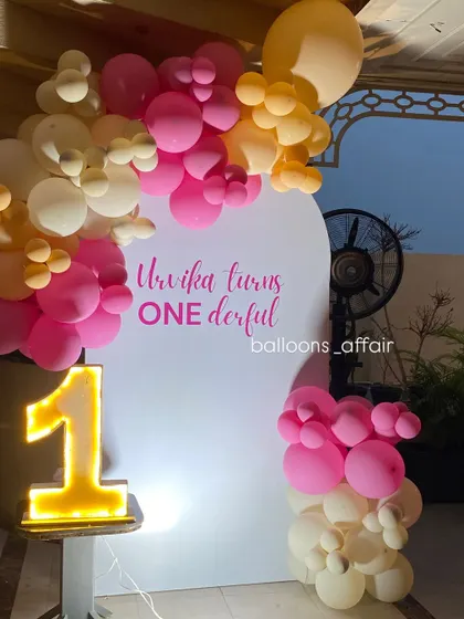 Another angle of the 'Onederful' birthday setup, showing the simple yet elegant design.