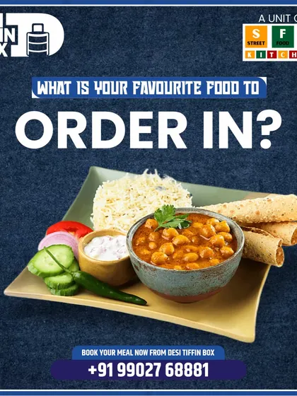 What's your favorite food to order in? I hope it's a comforting desi meal like this one, featuring chole, rice, papad, and salad. It's a classic North Indian favorite that I often include in my weekly menu.
