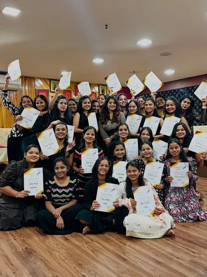 Look at all these happy faces from a recent batch! This is the moment we celebrate all their hard work. Everyone leaves with a certificate and, more importantly, the skill and confidence to start their professional journey.