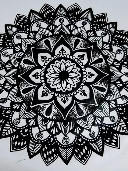 A complete floral mandala, ready for a new home. I am planning to host my first mandala workshop, so feel free to message me if you're interested in learning.