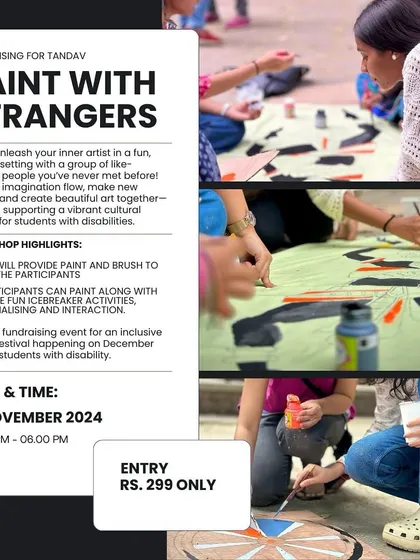 Our "Paint with Strangers" event is a fundraiser for the Tandav festival. It's a relaxed setting to unleash your inner artist, meet new people, and support a great cause all at once.
