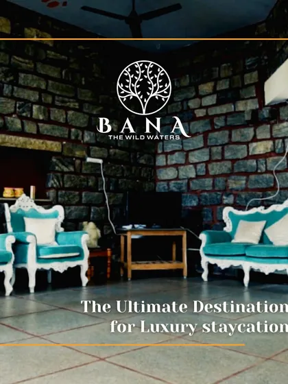 This lounge area with its stone-clad walls and classic furniture offers another luxurious space for your team to relax and socialize within our main building.