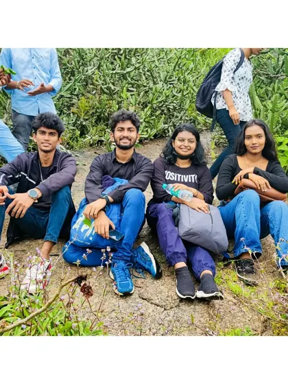 Taking a rest on a rock during our trek. It's important to pace yourself and enjoy the journey.