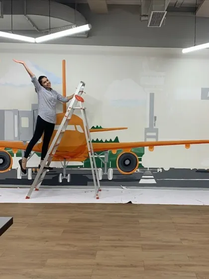 Taking art to new heights! This was a massive mural I painted for Delta Airlines. It’s always a surreal experience to see my work in large corporate spaces, bringing a brand’s story to life on a huge scale.