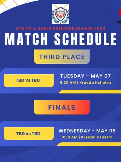 The schedule for the finals of the SSPL Season 1. The tournament culminates in a third-place playoff and the grand final.