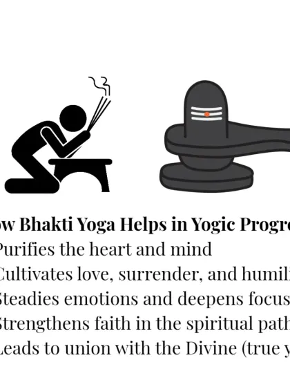 How does Bhakti Yoga help in your progress? It purifies the heart and mind, cultivates love and humility, steadies emotions, and ultimately leads to union with the Divine, which is true yoga.