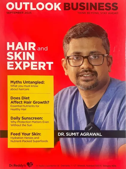 Being featured on the cover of Outlook Business as a Hair and Skin Expert was an honor. It reflects my dedication to not just performing procedures, but also to educating the public on proper hair care and the science behind hair restoration.