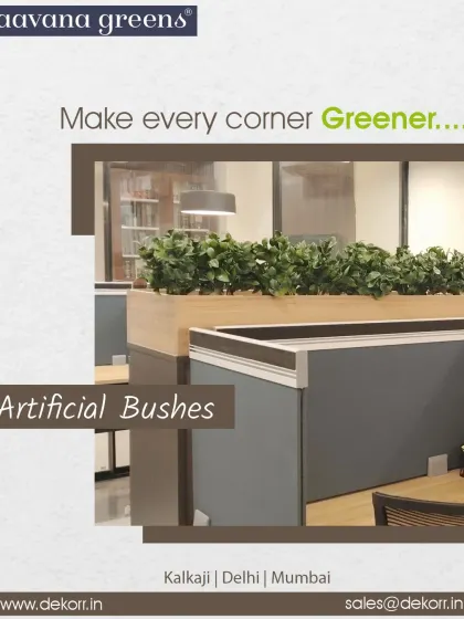Even small changes can make a big difference in an office. I used these simple, zero-maintenance artificial bushes to add a touch of green to these office cubicles, making the workspace feel fresher and more lively.