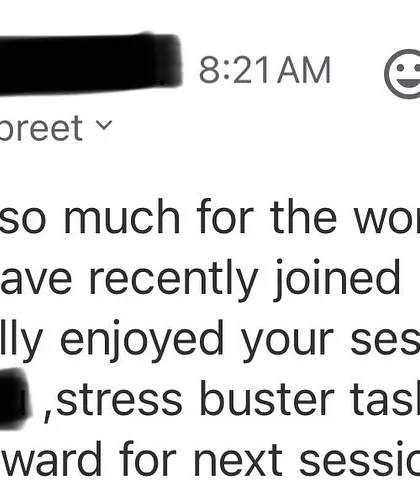 A short and sweet message from a teacher new to DPS Nashik who enjoyed my session and found the tasks to be a great 'stress buster'.