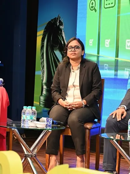 A candid moment during the L&T panel discussion. My role as a moderator involves active listening and engaging with both the panelists and the audience to foster a dynamic and interactive session.