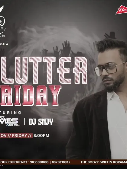 'Flutter Friday' at The Boozy Griffin, Koramangala. A poster for another one of my Friday night gigs to kickstart the weekend.