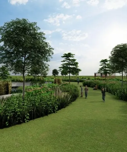 The terrace garden at Hyderabad Public School is designed as a vibrant social hub. We reimagine functional elements like staircases as accessible social spaces, seamlessly blending movement with connection and providing students with green breakout zones.