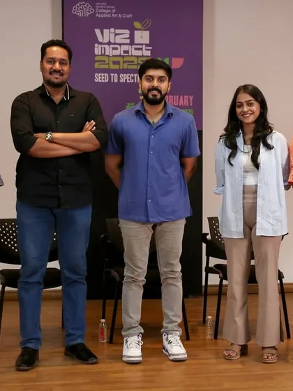 Standing with my fellow panelists at Rachana Sansad. I was honored to share the stage with such incredible creatives and contribute to a discussion about our shared passion.