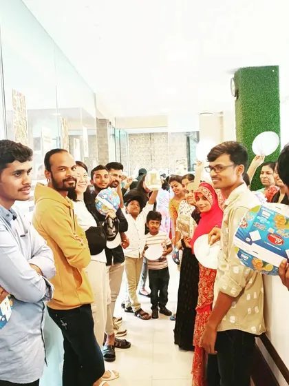 Another angle of our students engaged in a group activity. These events are designed to encourage interaction and break down the hesitation that can come with public speaking.