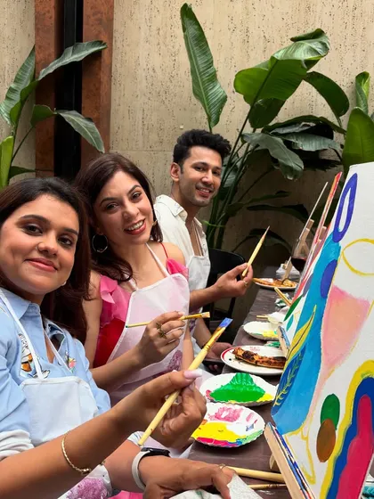 Smiles and concentration. I love seeing guests get lost in their painting, completely forgetting about everything else for a couple of hours.