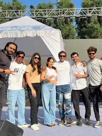 A rare group picture with my amazing band during soundcheck. These are the talented musicians who help me bring the energy to every show.