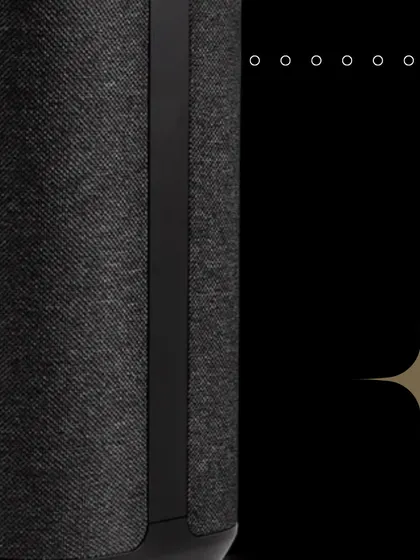 The sleek, cylindrical design of the Denon Home speaker allows it to deliver immersive, 360-degree audio. Its minimalist aesthetic ensures it looks great wherever you place it.