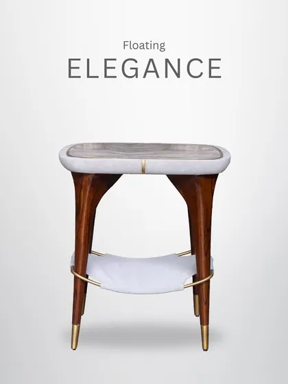The elegant design of this side table makes it a functional work of art, adding modern sophistication and smart storage to any corner.