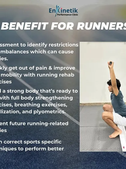 The benefits for runners are clear. We identify restrictions, help you get out of pain, build a strong body ready to run, and teach you correct techniques to prevent future injuries.